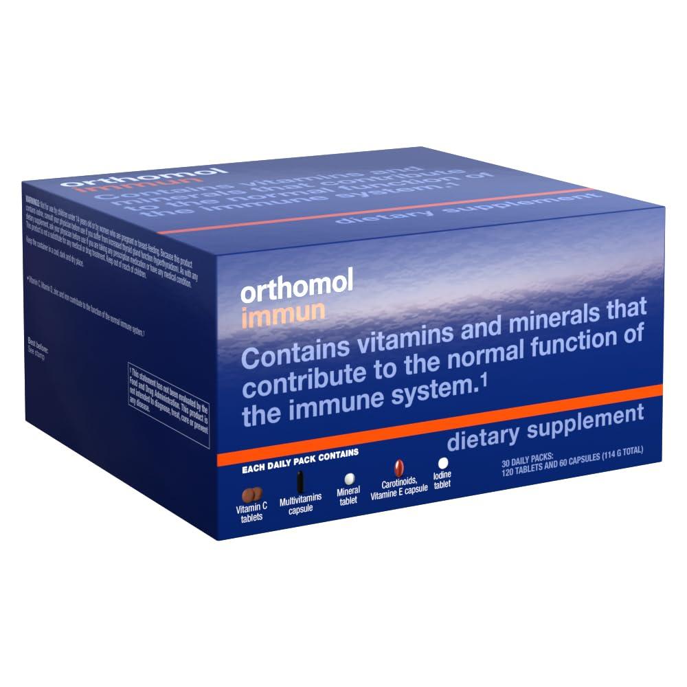 Orthomol Orthomol Immun Tablet and Capsule, Immune Support Supplement, 30-Day Supply, Vitamins A, B, C, D, E, Zinc, Iodine