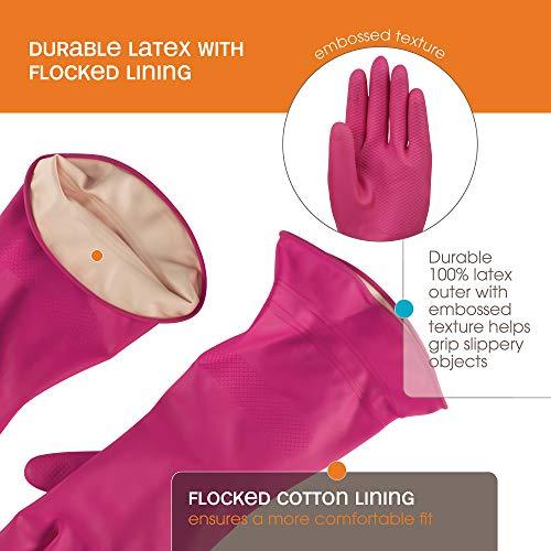 Casabella Casabella 46060 Premium Waterblock Gloves, Large, 1-Pair, Pink