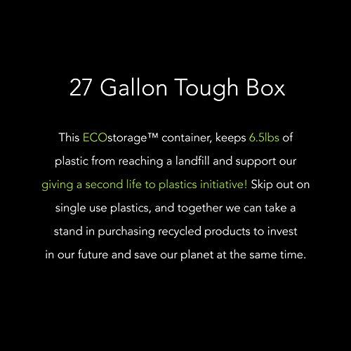 ECOstorage ECOstorage 4427EBKDC.02 Box Tough Recycled Plastic Storage Container, 27 Gallon, Black, 2 Count