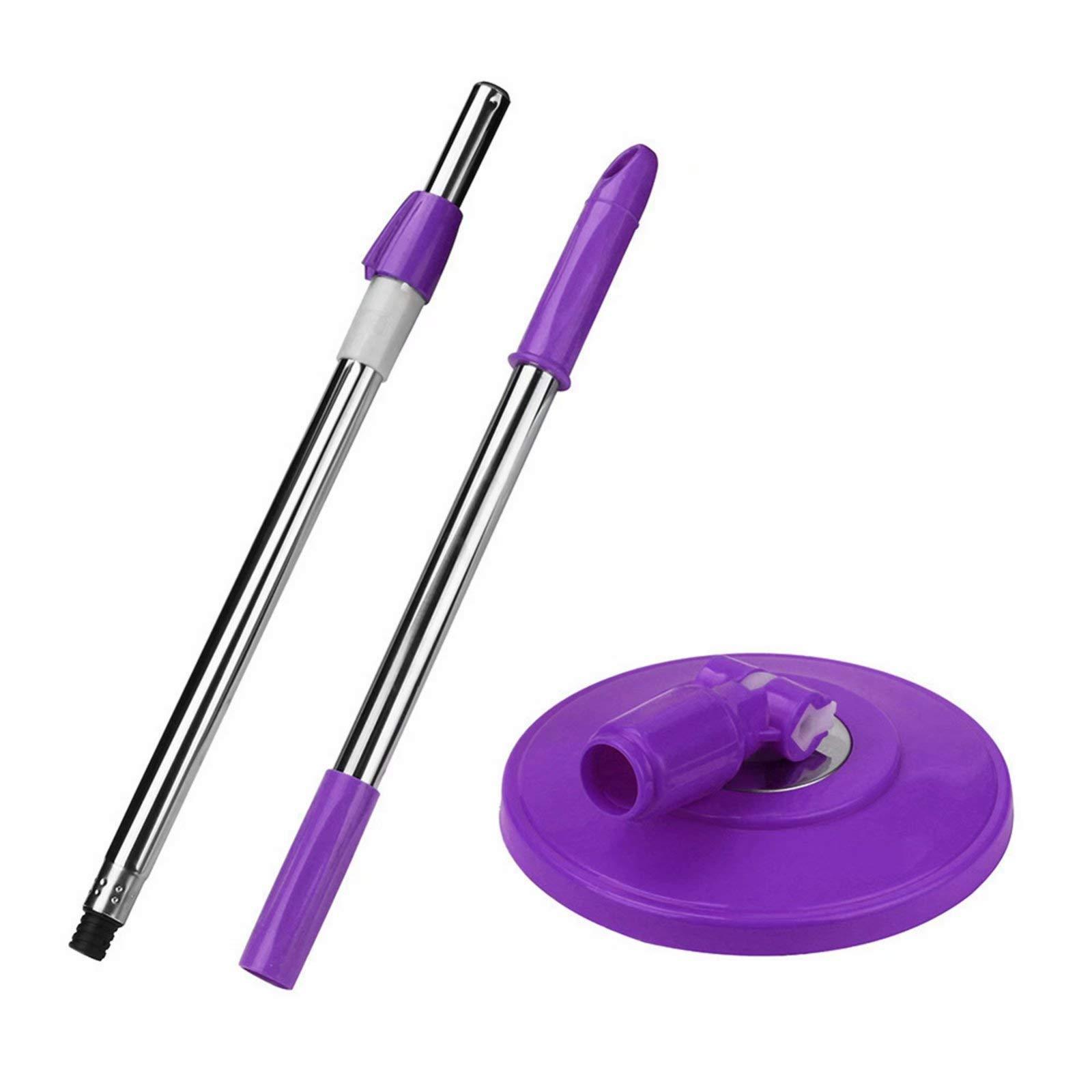 Bonlting Spin Mop Replacement Heads 304 Stainless Steel Spin Mop Pole Handle Replacement Home Office Floor Cleaning Scraper Tool Kit - Purple