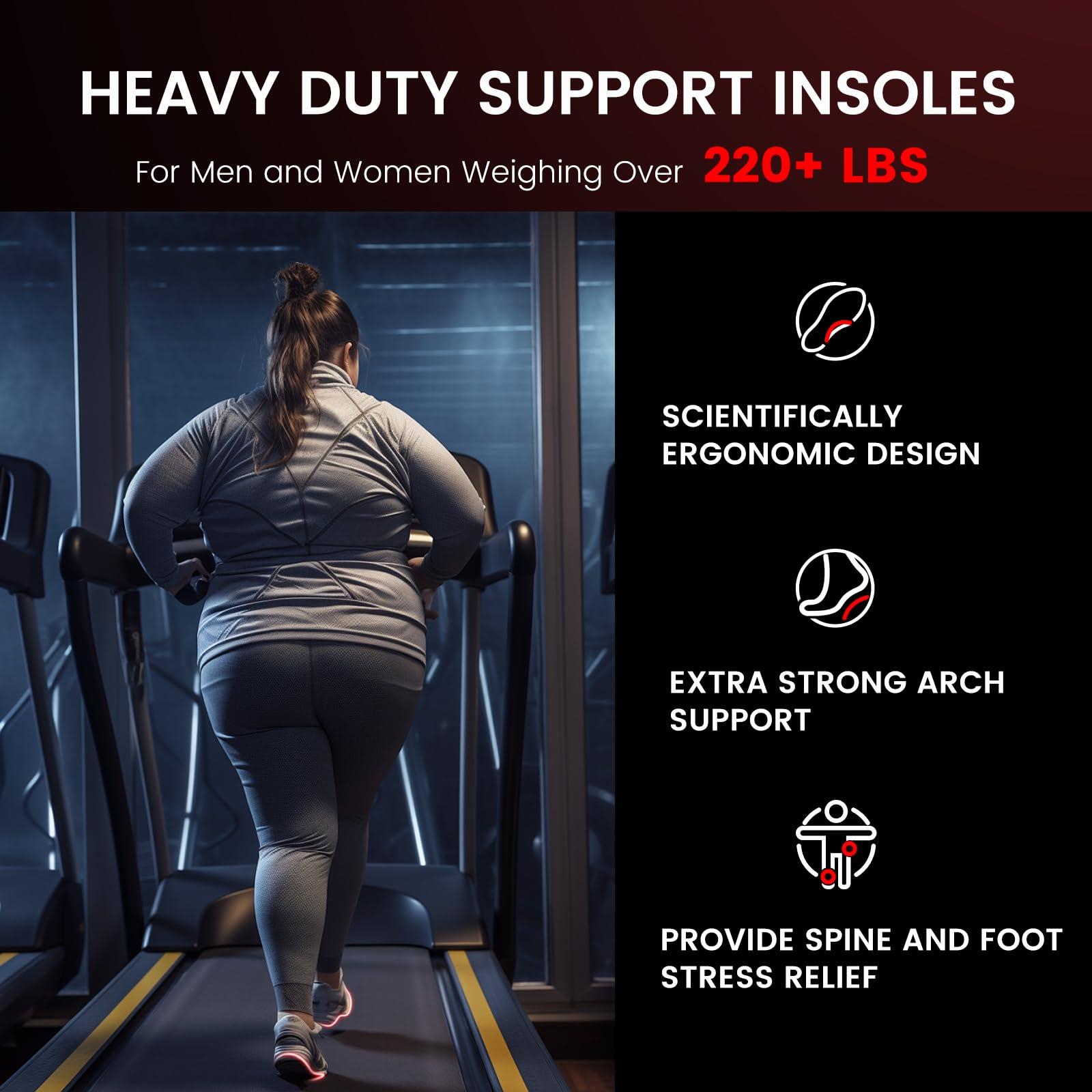 ONJOCK ONJOCK Plantar Fasciitis Strong Arch Support Insoles,Heavy Duty High Arch Support Inserts for Pain Relif (220+lbs),Flat Feet Orthotic Insoles Gel Shoe Inserts [XL: Men 12.5-14.5/Women 13.5-15.5]