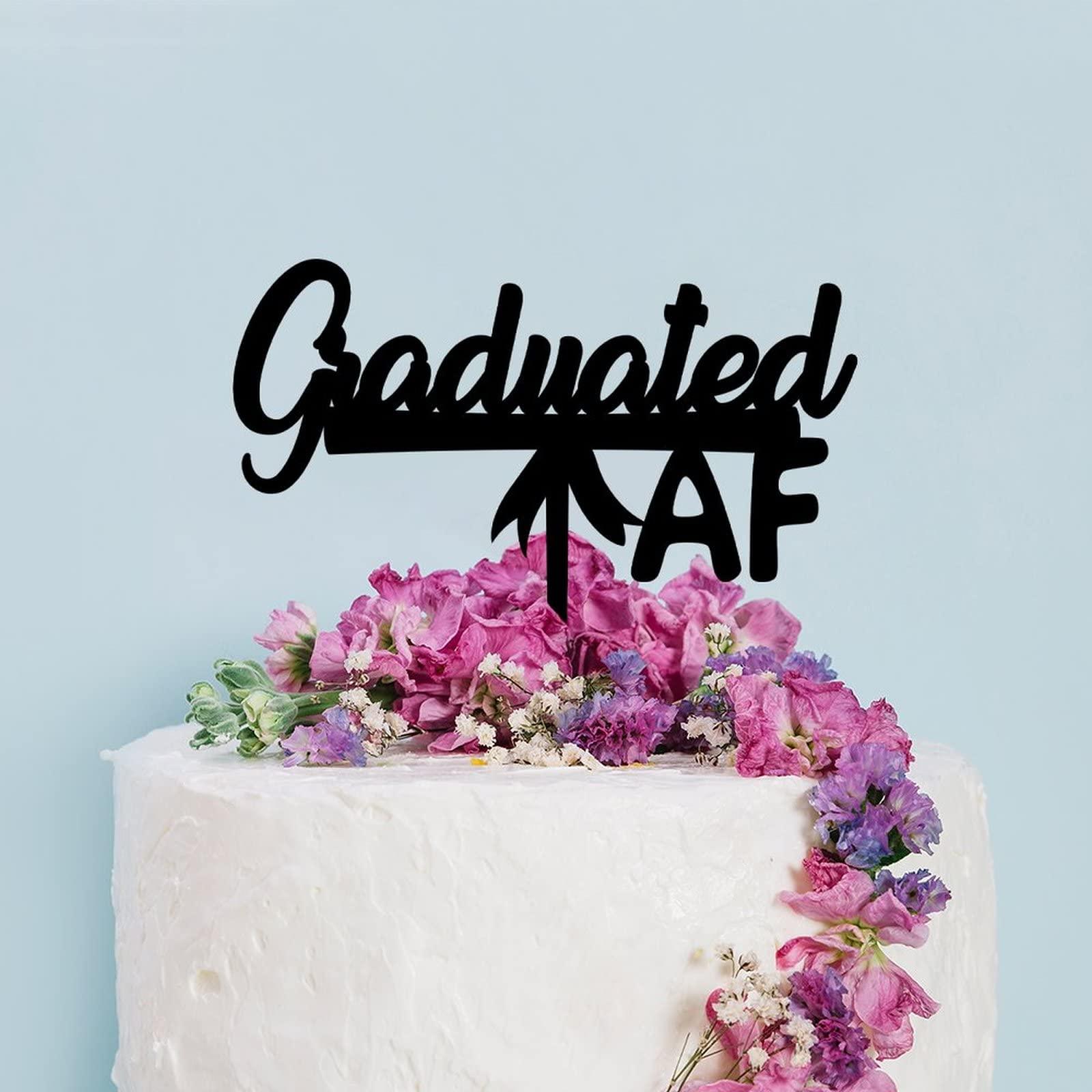 sanxnjana 2022 Congrats Grad Graduation Cake Topper Custom 2022 Engraved Baking Cake Insert Topper Sign Party Cake Decorations for High School College Graduate 2022 Graduation Party Decor Decorations