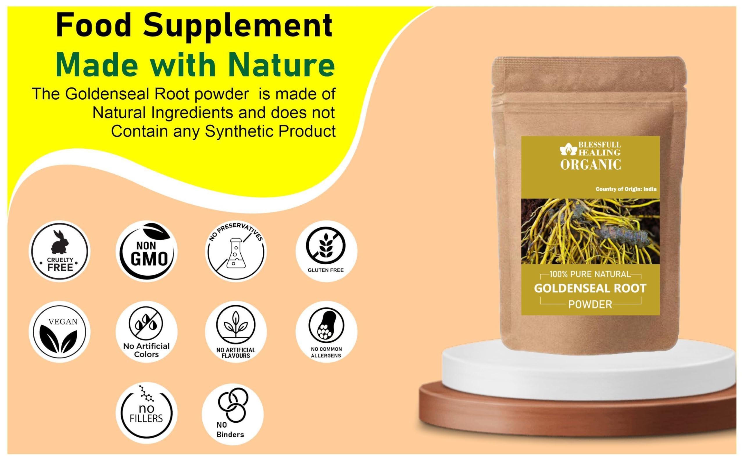 Blessfull Healing Blessfull Healing Organic Goldenseal Root Powder 100% Pure Natural 100 Gram / 3.52 oz