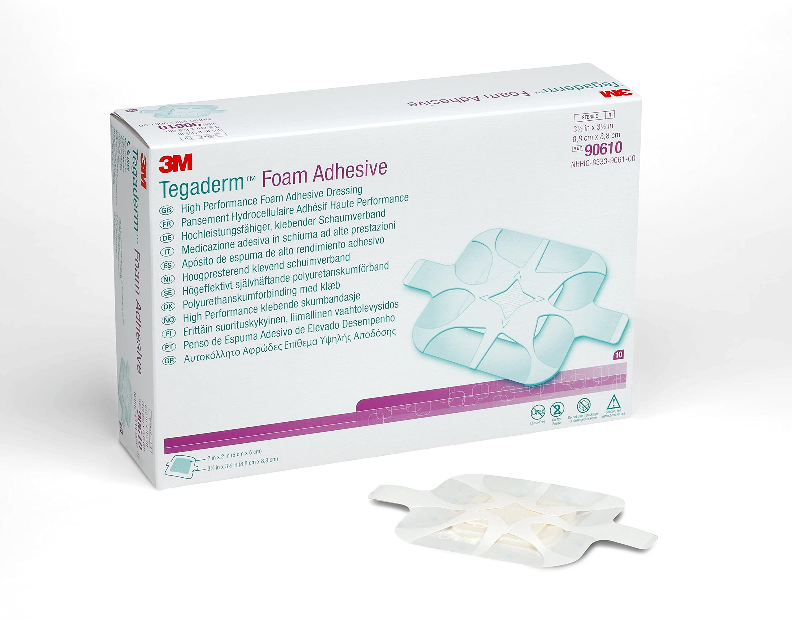 Tegaderm 3M™ Tegaderm™ Foam Adhesive Dressing 90610, 10 Dressings/CTN 4 CTN/CS