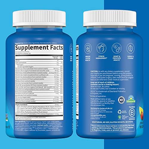Garden of Life Garden of Life Mens Multivitamin Gummy:Vitamins C,D,E,B&Zinc for Energy,Stamina & Stress,Probiotics for Digestive & Immune Health,Vitamin Code,Non-GMO,Gluten-Free,90 Lemon Berry Gummies, 30 Day Count