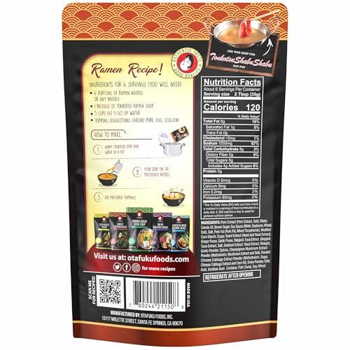 Otafuku Otafuku Tonkotsu Ramen Shoyu Broth Concentrate, Rich Pork-Based Soup Mix for Authentic Japanese Ramen Noodles, 7.5oz (6 Pack)