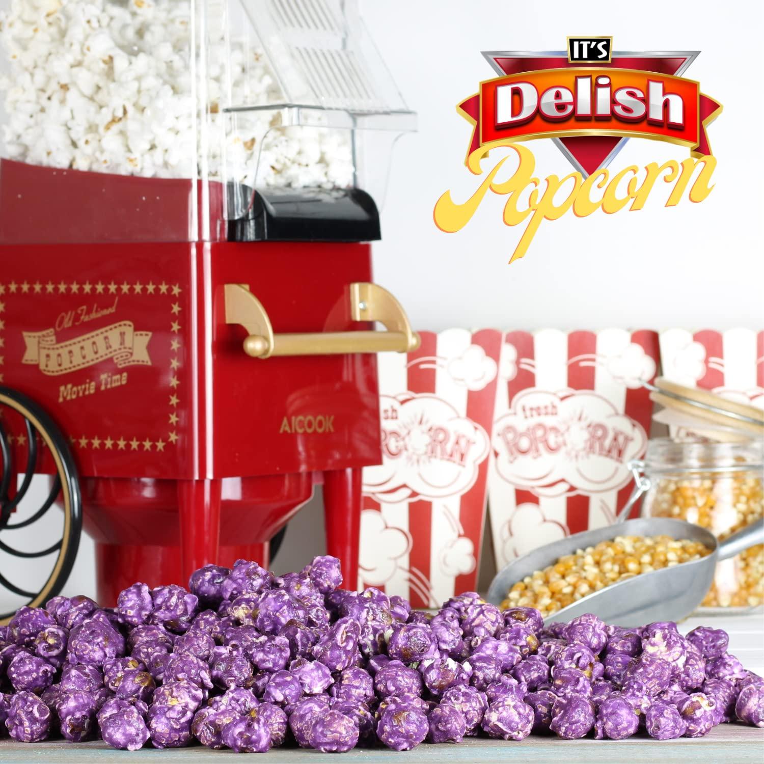 It's Delish Gourmet Purple Grape Flavored Popcorn by It's Delish, 5 lbs Bulk Bag | Air Popped Pop Corn Snack - Fruity Purple Themed Candy Confetti | Birthday Party, Events – Gluten Free, Vegan, Kosher