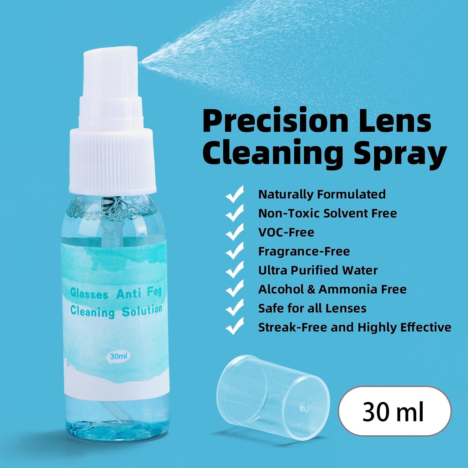 Edglete Glasses Cleaner Kit Eyeglass Cleaner, Anti Fog Spray with Microfiber Lens Cleaning Cloth, Glasses Repair Tool with Screws, Portable Travel Eyeglasses Cleaning Kit with Case, White