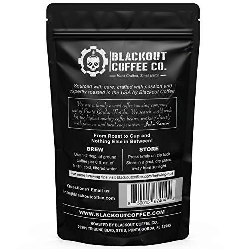 Blackout Coffee Co. Blackout Coffee, Smooth Finish, Ground or Whole Bean, 100% Light Roast Arabica Beans, Small Batch Roasted in the USA 12 oz Bag (Whole Bean)