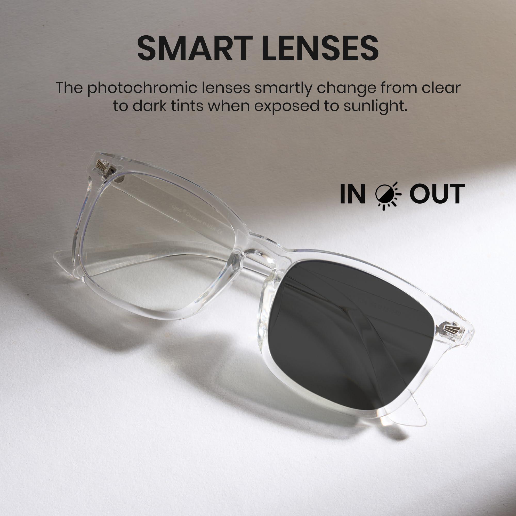 Cyxus Cyxus Photochromic Glasses Men Women UV Protection with Blue Light Blocking 8082i34