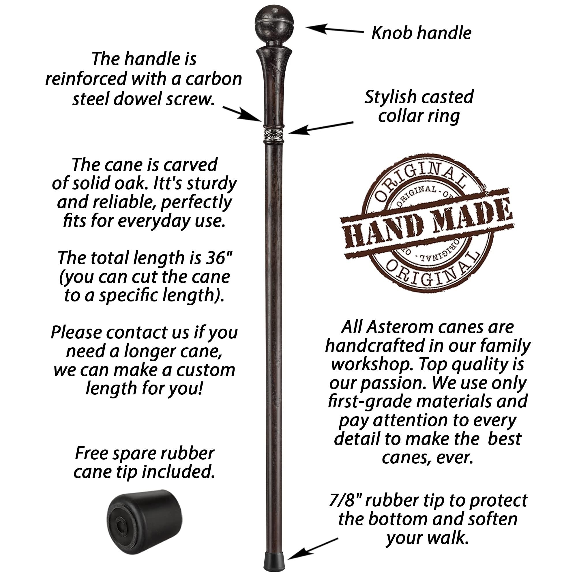 Asterom Asterom Exclusive Wooden Walking Canes for Men and Women - Cool Handcrafted Wood Cane (#1)