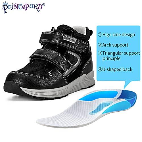 princepard Orthopedic Shoes for Toddlers and Kids, High-top Corrective Sneakers for Boys and Girls with Arch and Ankle Support, Non-Slip Soles