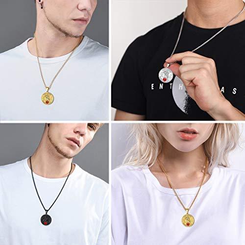 Supcare St Michael Medal Id Necklace Stainless Steel Necklace Medical Alert Necklace for Men Engraved Necklace