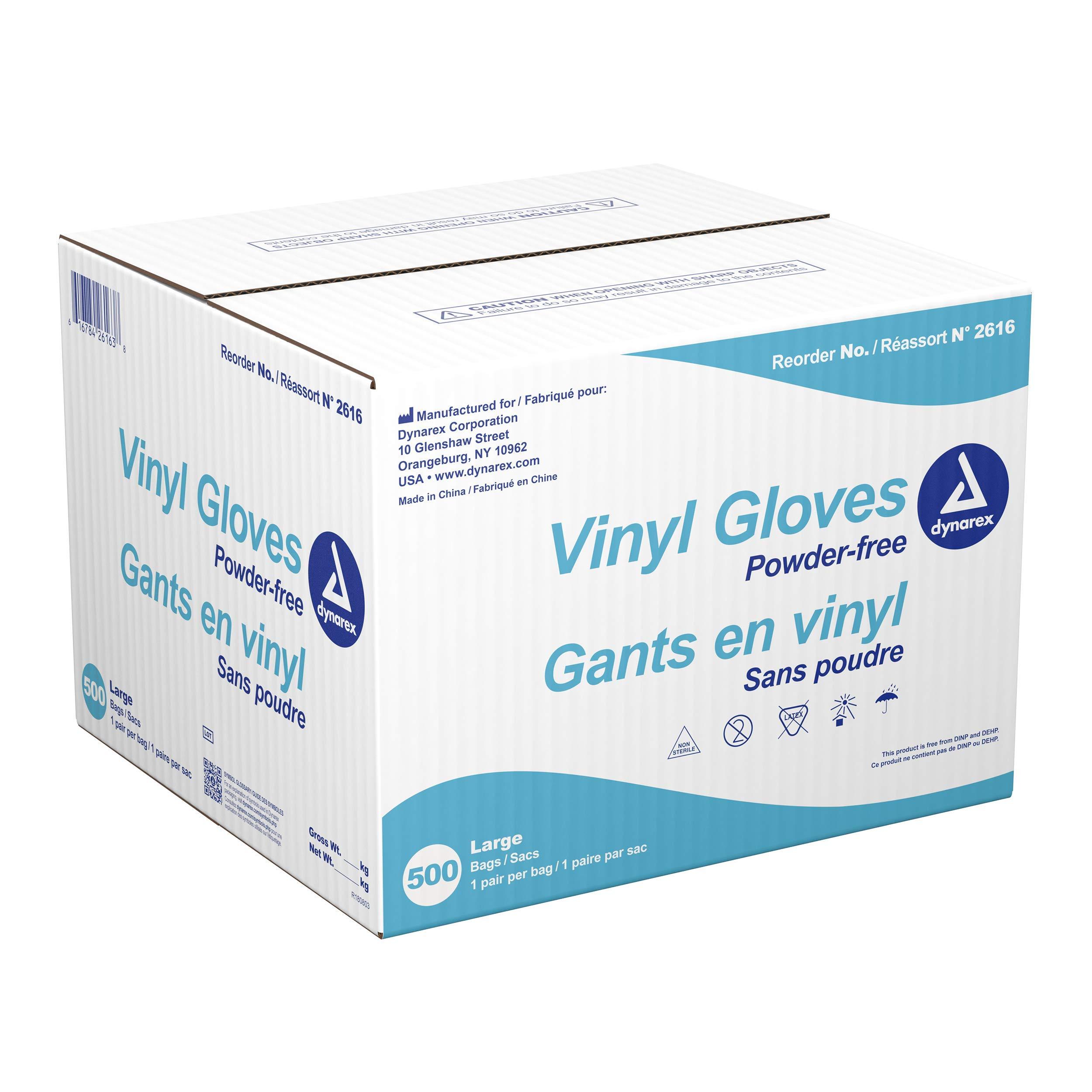 Dynarex Dynarex Nitrile Gloves in A Bag, Large, 500 Pairs, Blue, Large
