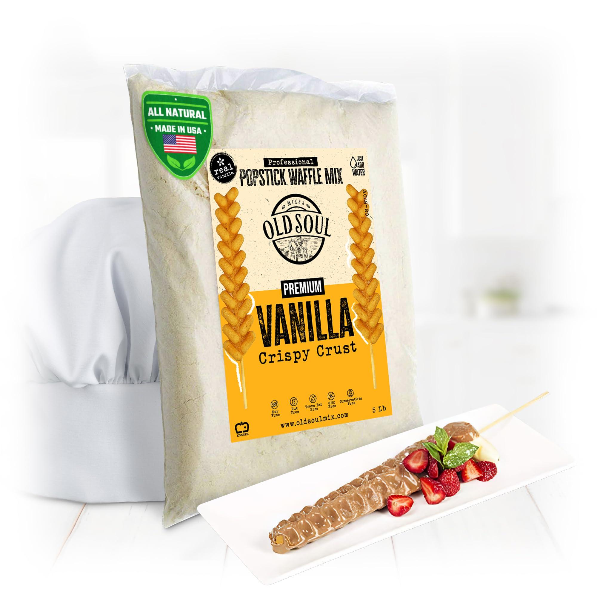 MIXES OLDSOUL OldSoul Professional Popstick Waffle Mix | Stick Waffles Dough Mix | Vanilla Flavor | 112 Waffles | 5 Lbs (5 Lbs, Traditional)