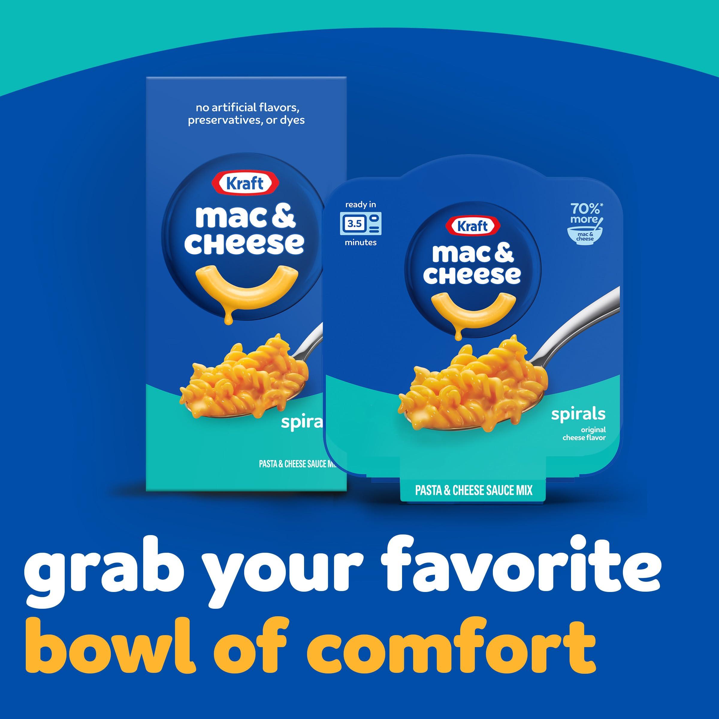 Kraft Kraft Spirals Original Mac & Cheese Macaroni and Cheese Dinner Big Bowl Dinner, 3.5 oz Tray