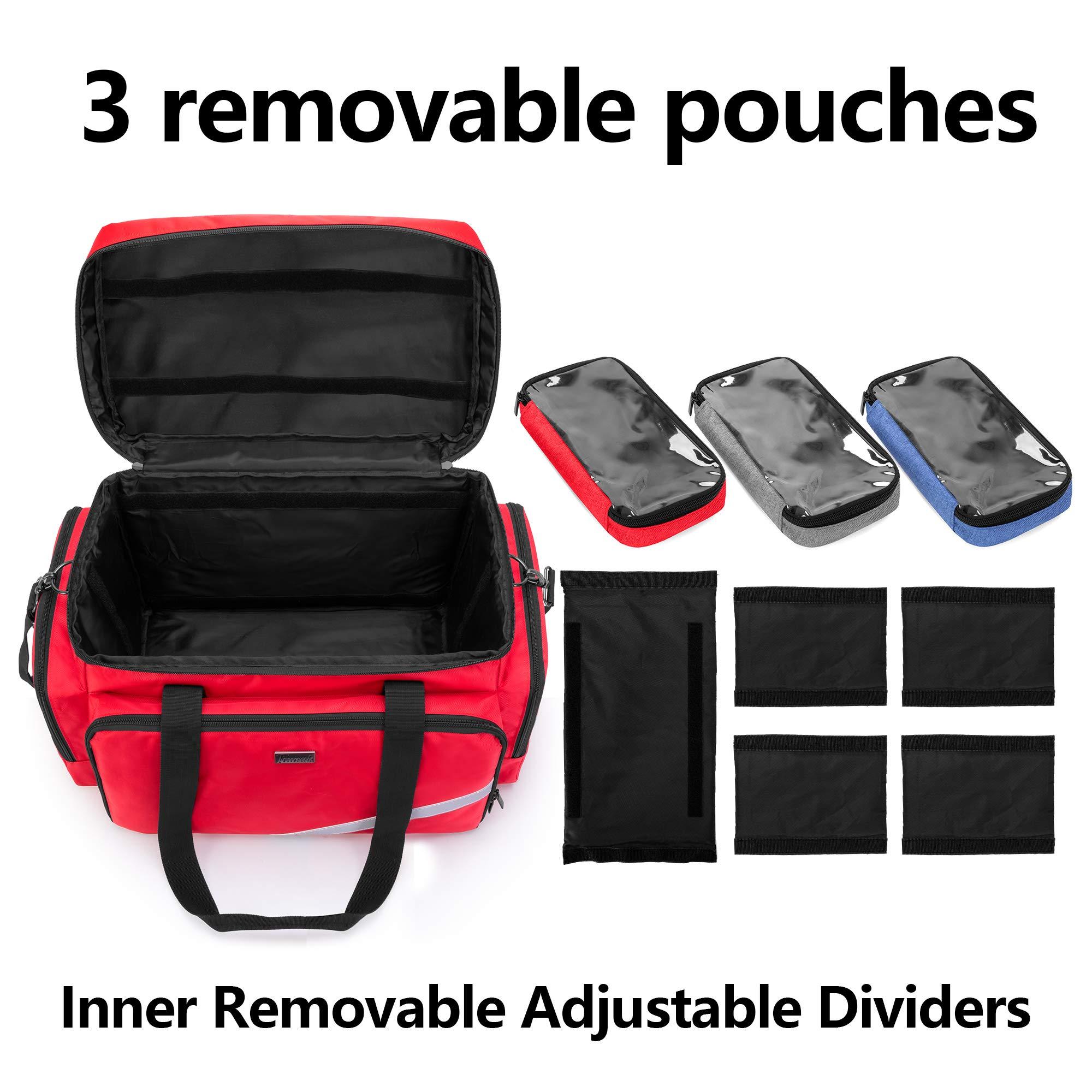 Trunab Trunab First Aid Bag Empty, Professional Medical Bag Emergency Responder Trauma Bag with Inner Dividers and No-Slip Bottom, Ideal for EMT, EMS, Paramedics, Bag ONLY