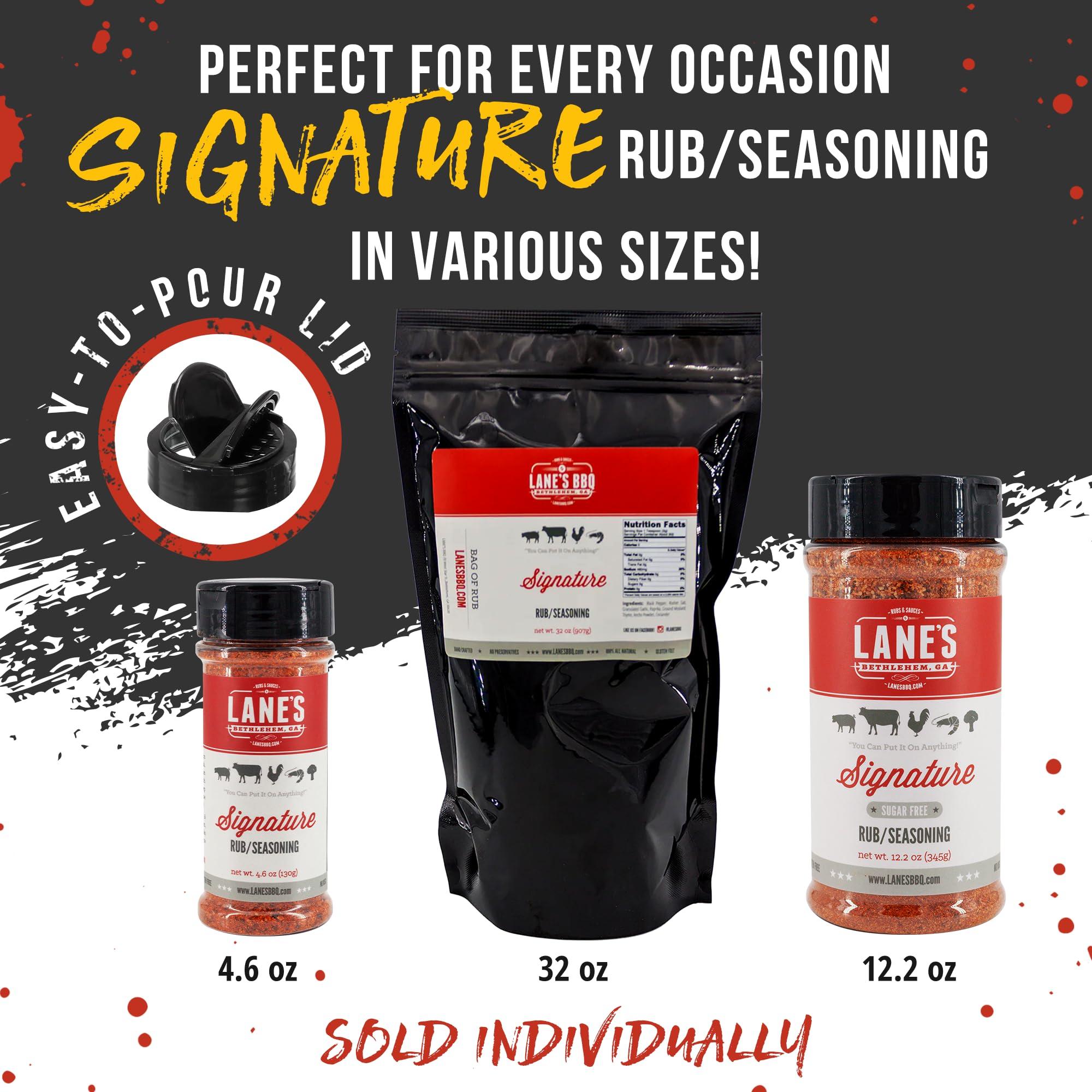 Lane's Lane\'s Signature BBQ Seasoning Rub, All-Natural BBQ Seasonings and Rubs, Perfect for Beef, Meat, Chicken & Pork Rub Seasoning, Made in USA, 12.2 Oz