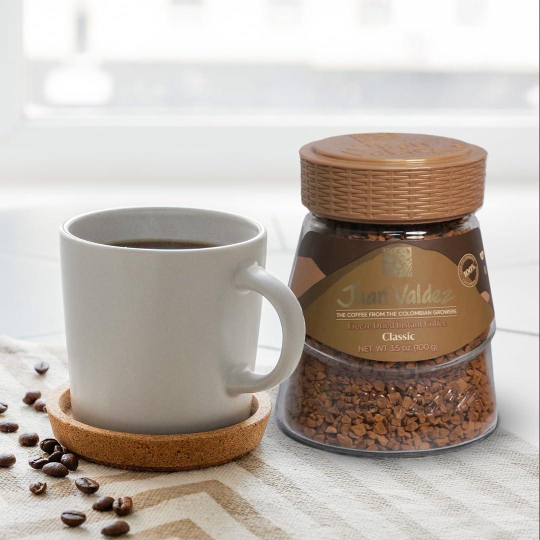 Juan Valdez Juan Valdez Freeze Dried Coffee, Classic Flavor 3.5 oz - Premium Colombian Coffee (6 Pack)