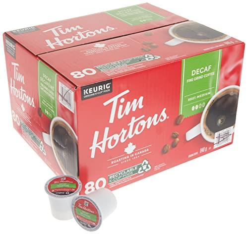 Tim Hortons Tim Hortons Single-serve Decaf 80 K-Cup Pods, 840g/29.6oz {Imported from Canada}