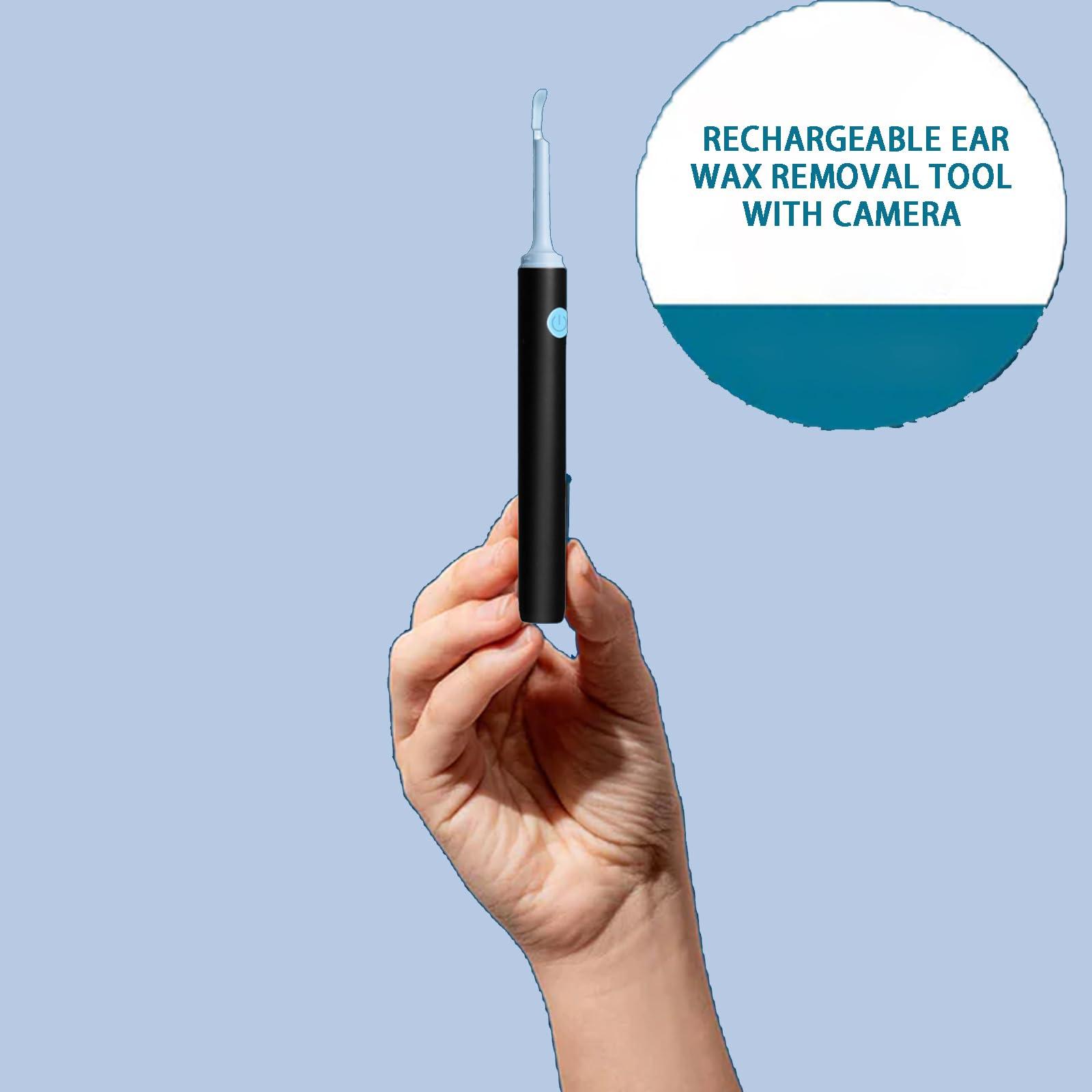 mcgotasy Earify Ear Wax Removal, Fluffora Ear Cleaner, Fluffora Pro Ear Cleaner, Astroridge Ear Cleaner, Rechargeable Ear Wax Removal Tool with Camera (Black)