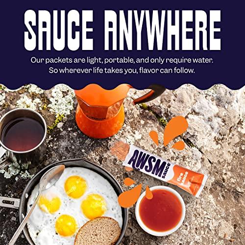 AWSM Sauce AWSM Sauce Chesapeake Fire Powdered Sauce | Savory and Spicy Hot Sauce, Just Add Water, Low Waste, Delicious and Sustainable Powdered Fire Sauce | Starter Kit, 1 Jar & 3 Sauce Packets
