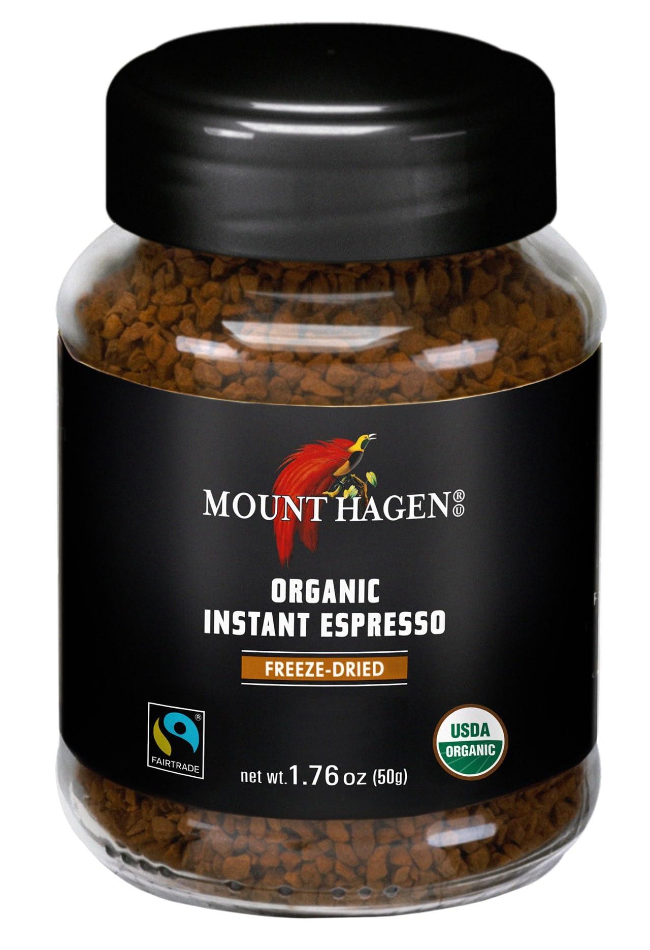 Mount Hagen Mount Hagen Organic Freeze Dried Instant Coffee 7.05oz and Instant Espresso Ground Coffee 1.76oz Bundle