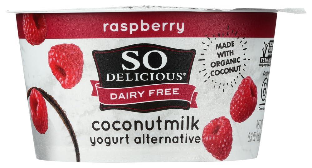 SO DELICIOUS So Delicious Dairy Free Coconut Milk Yogurt, Raspberry, 5.3 Ounce (Pack of 8)