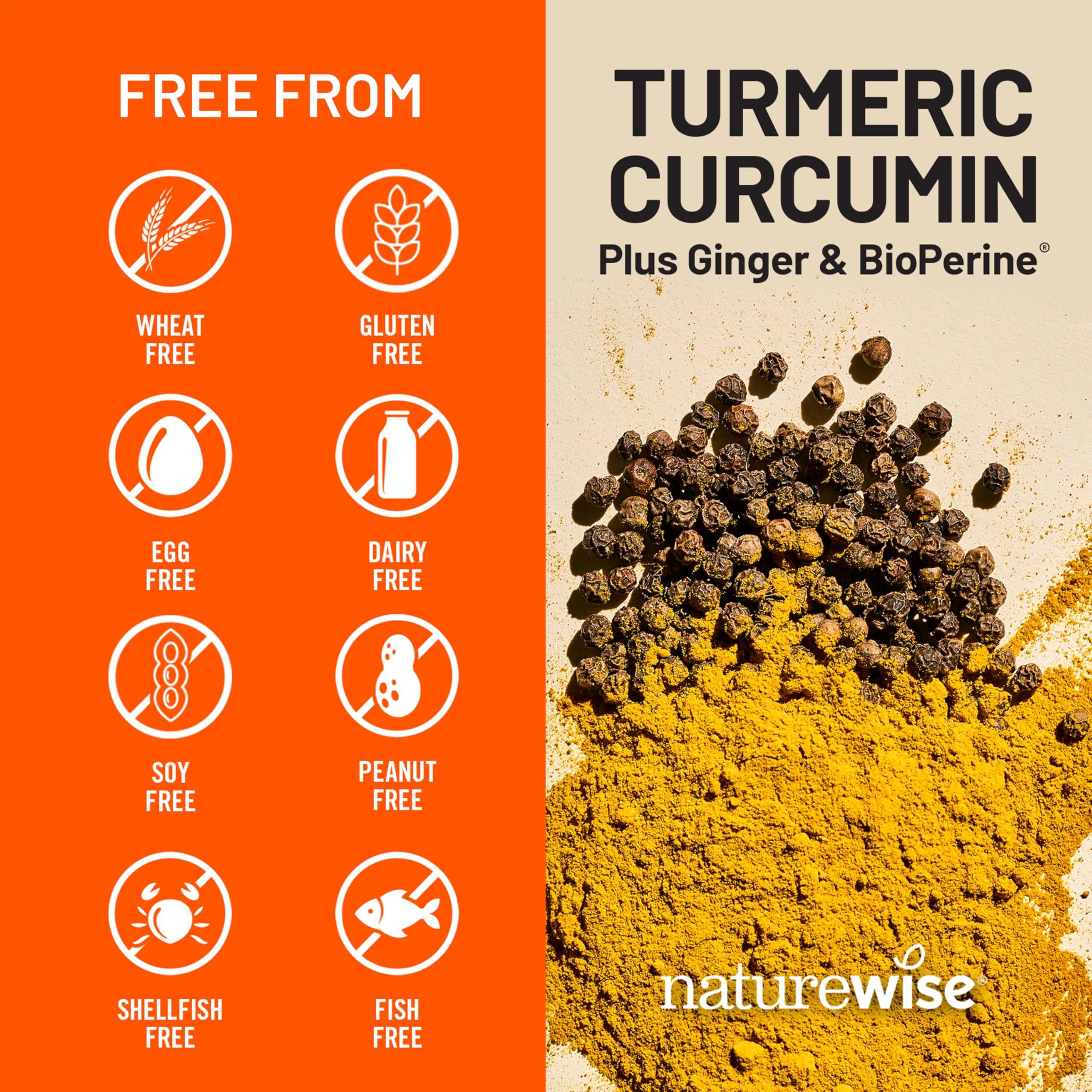 NatureWise NatureWise Curcumin Turmeric 2250mg - 95% Curcuminoids & BioPerine Black Pepper Extract for Advanced Absorption - Daily Joint and Immune Health Support - Vegan, Non-GMO, 360 Count[120-Day Supply]