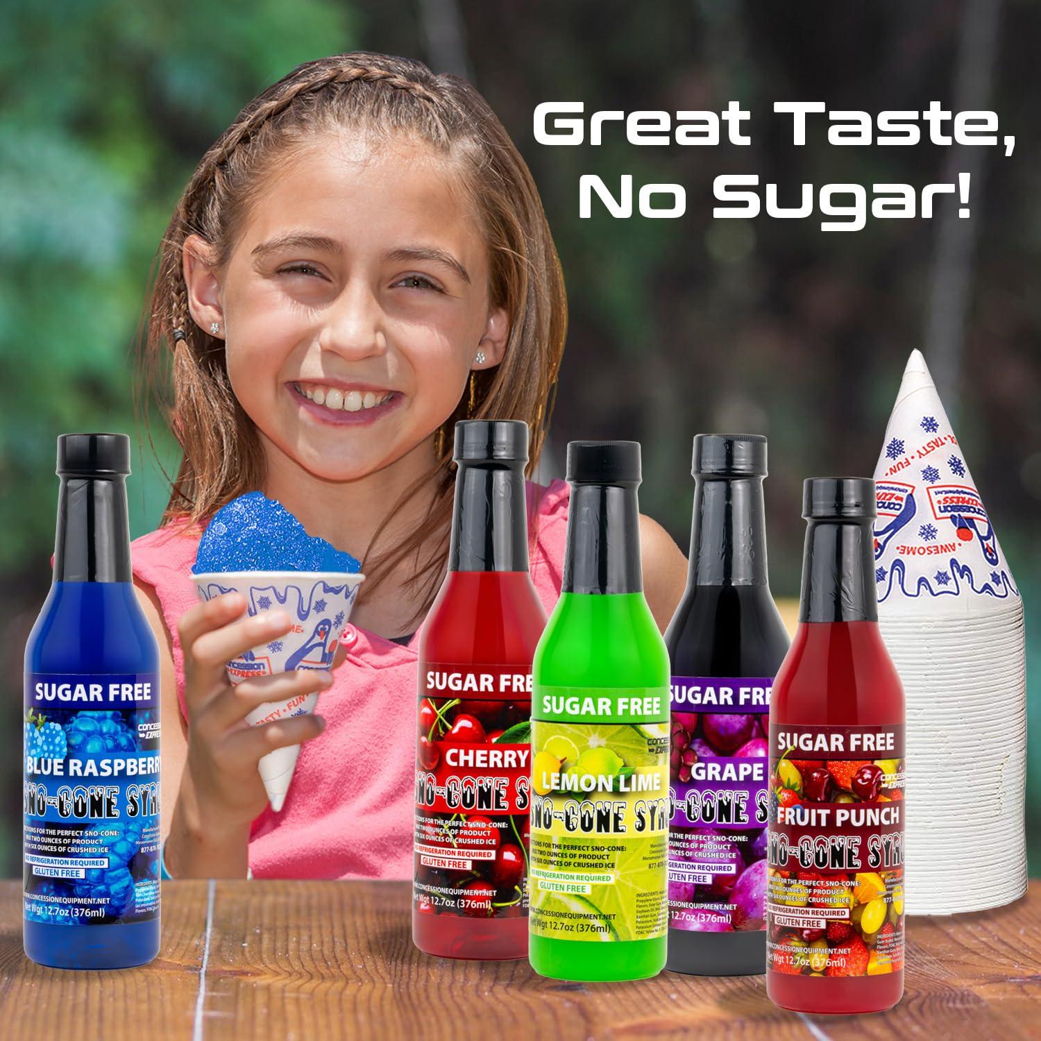 Concession Express 12-Pack Sugar Free Sno-Cone Syrup 12.7oz Variety Flavor Pack