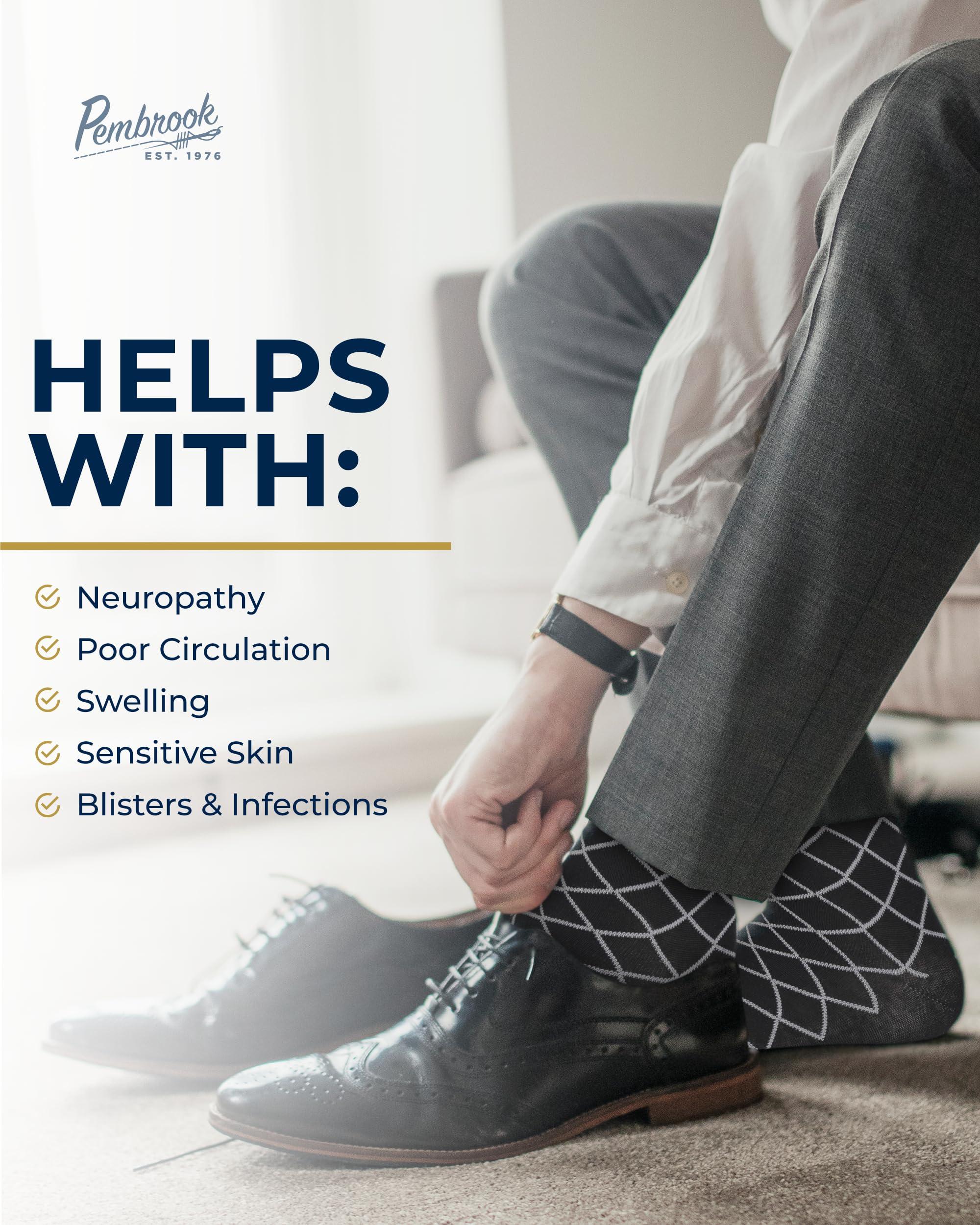 Pembrook Pembrook Diabetic Dress Socks for Men - 4 Pairs Odor Free Thin Diabetic Socks for Men Work | Thin Socks Men