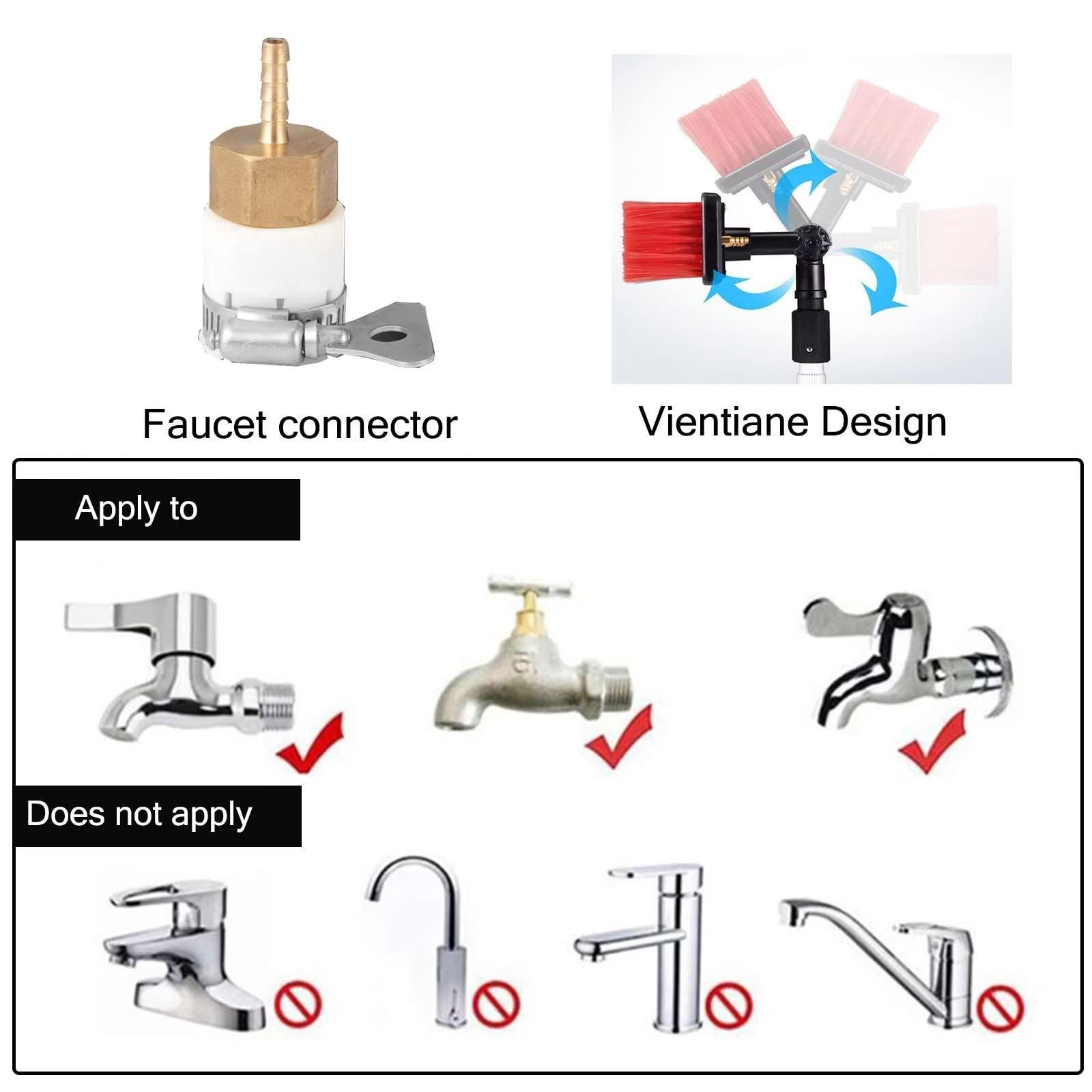 WuDLi Cleaning Brush Window Cleaning Pole, Water Fed Telescopic Brush with Squeegee, Water/Hose Fed Pole, Cleaning Photovoltaic and Solar Panels / 11M Rod / 30Cm Brush Head