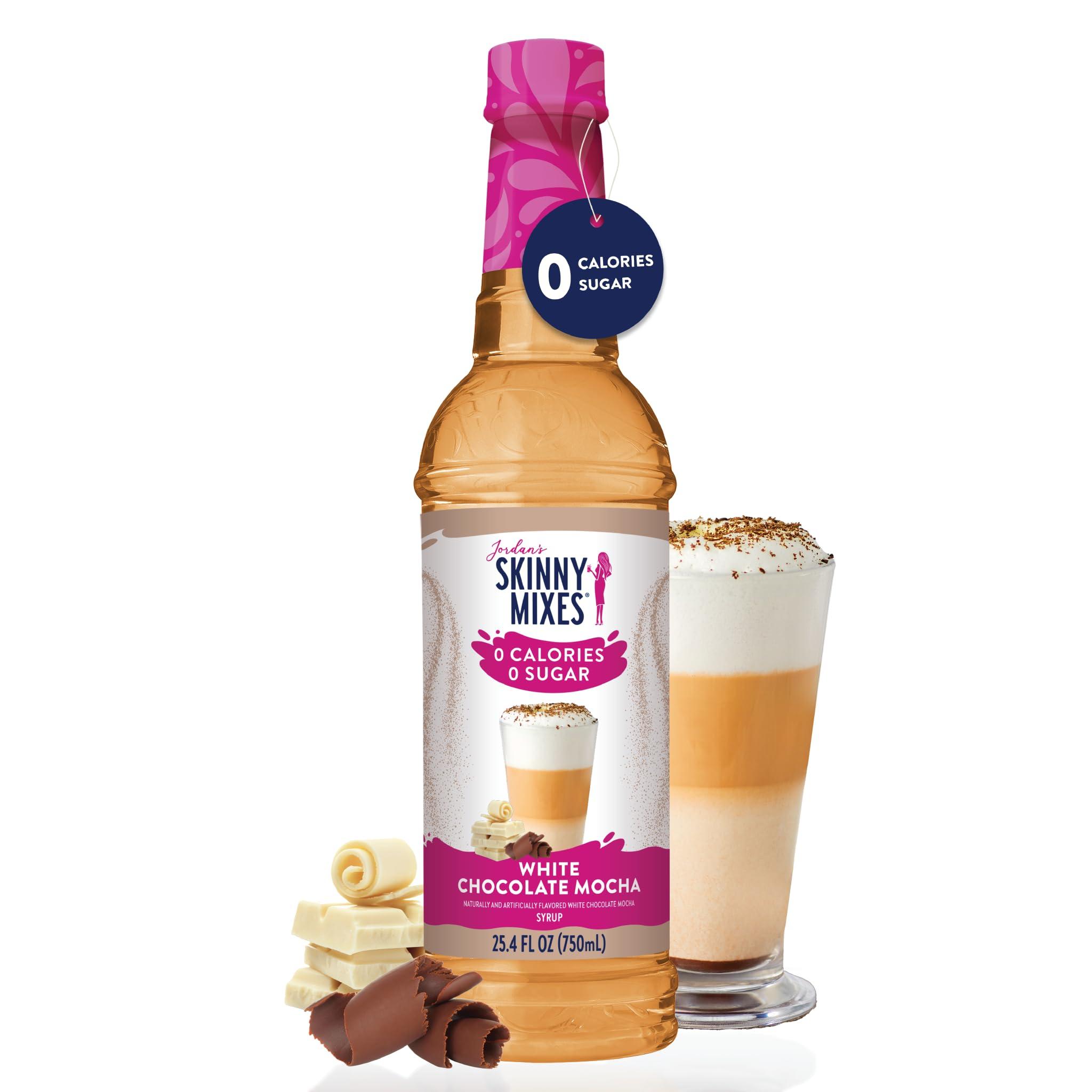 Jordan's Skinny Mixes Jordan\'s Skinny Syrups Sugar Free Coffee Syrup, White Chocolate Mocha Flavor Mix, Zero Calorie Flavoring for Chai Latte, Protein Shake, Cocktail & More, Gluten Free, Keto Friendly, 25.4 Fl Oz, 1 Pack