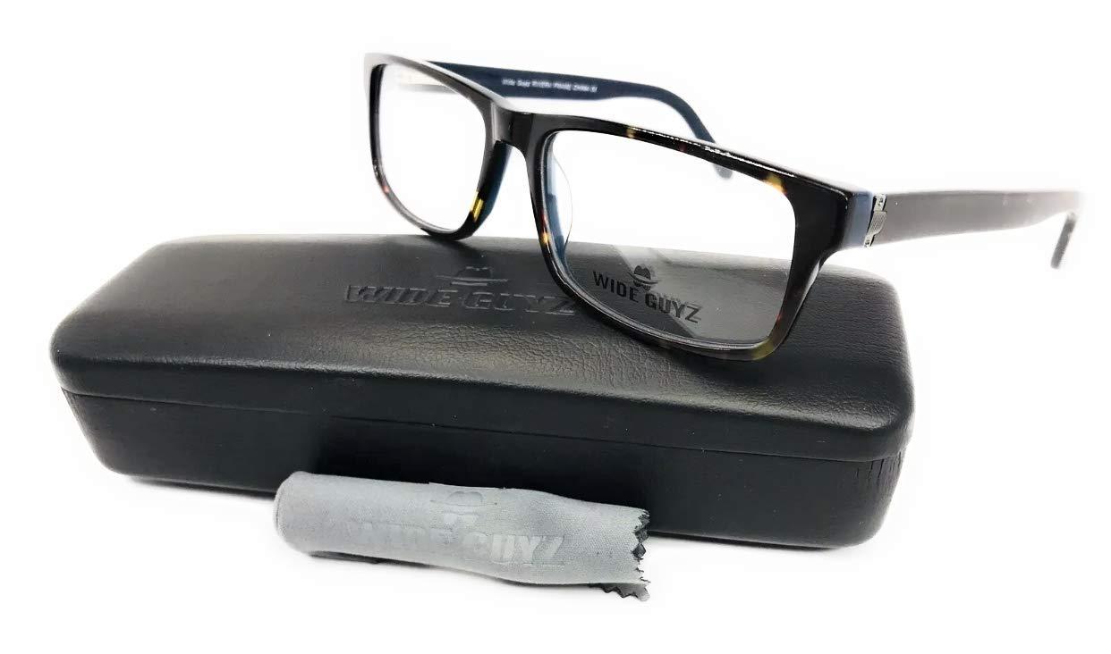 Wide Guyz Wide Guyz Tortoise & Blue Rivera Eyeglasses 59mm for The Stylish Large Man