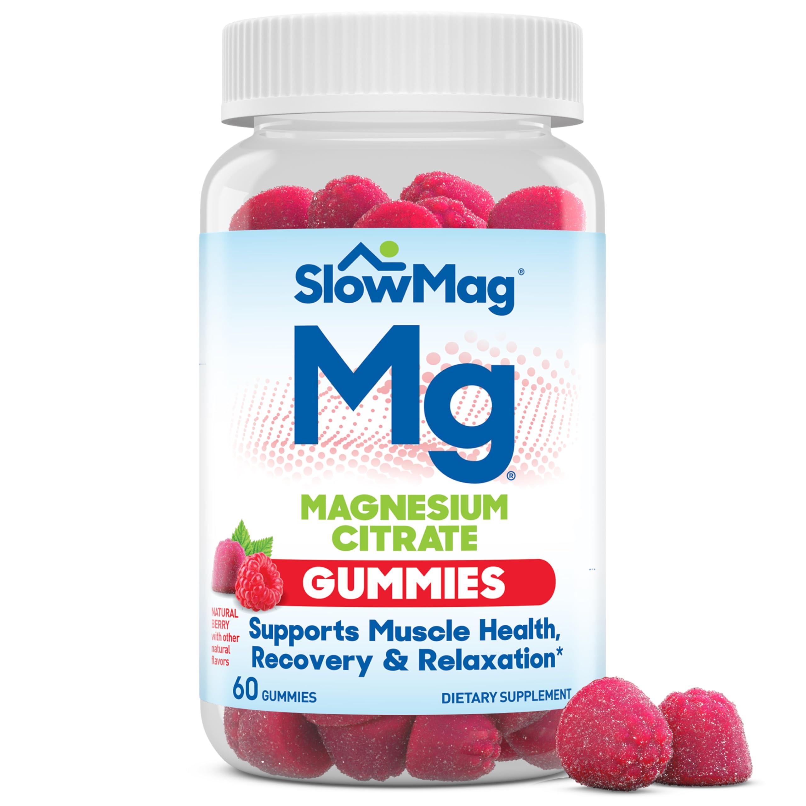 Slow-Mag Slow-Mag SlowMag Muscle + Heart Magnesium Chloride with Calcium 120 Count Mg Muscle Health + Recovery Gummies 60 Count