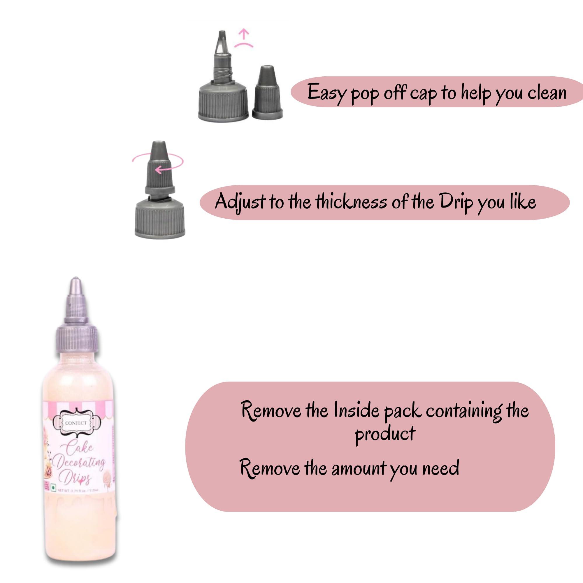 CONFECT Confect Cake Decorating Drip Edible Snowy White Shimmery Drips for Christmas Cakes, Doughnuts & Cupcakes Luminescent Pearl 3.71 Oz