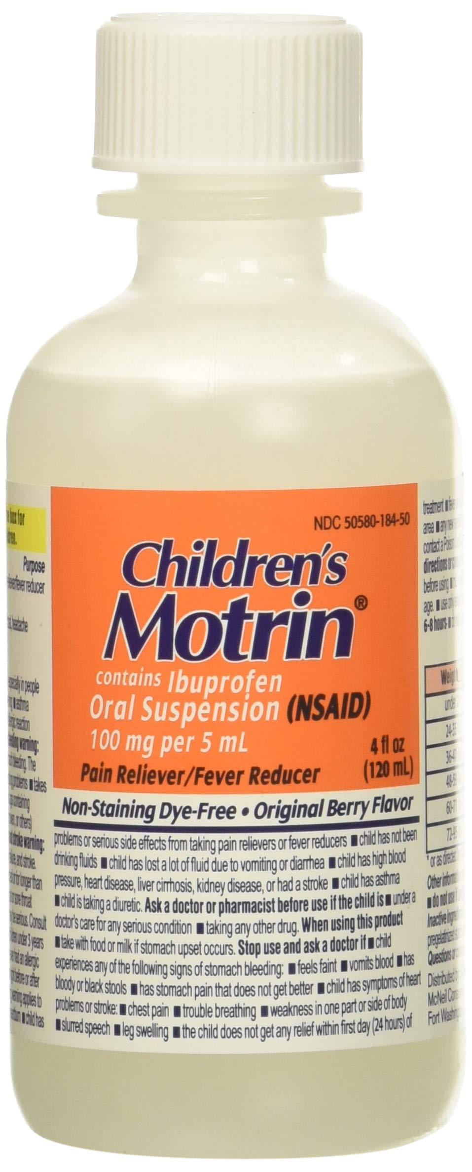 Motrin Motrin Children\'s Dye-Free Pain Reliever and Fever Reducer, 4 Fluid Ounce