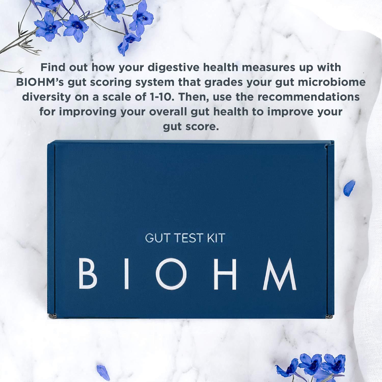 BIOHM BIOHM Gut Test Kit for Health and Digestive Health, Bacteria Test Home Kit with Gut Score, Easy-to-Read Results, and Actionable Recommendations