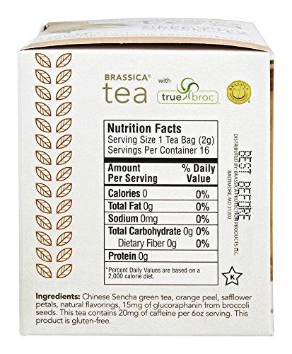 DVSFDSFS Brassica Tea Green Tea with Trubroc, Orange, 16 Tea Bags