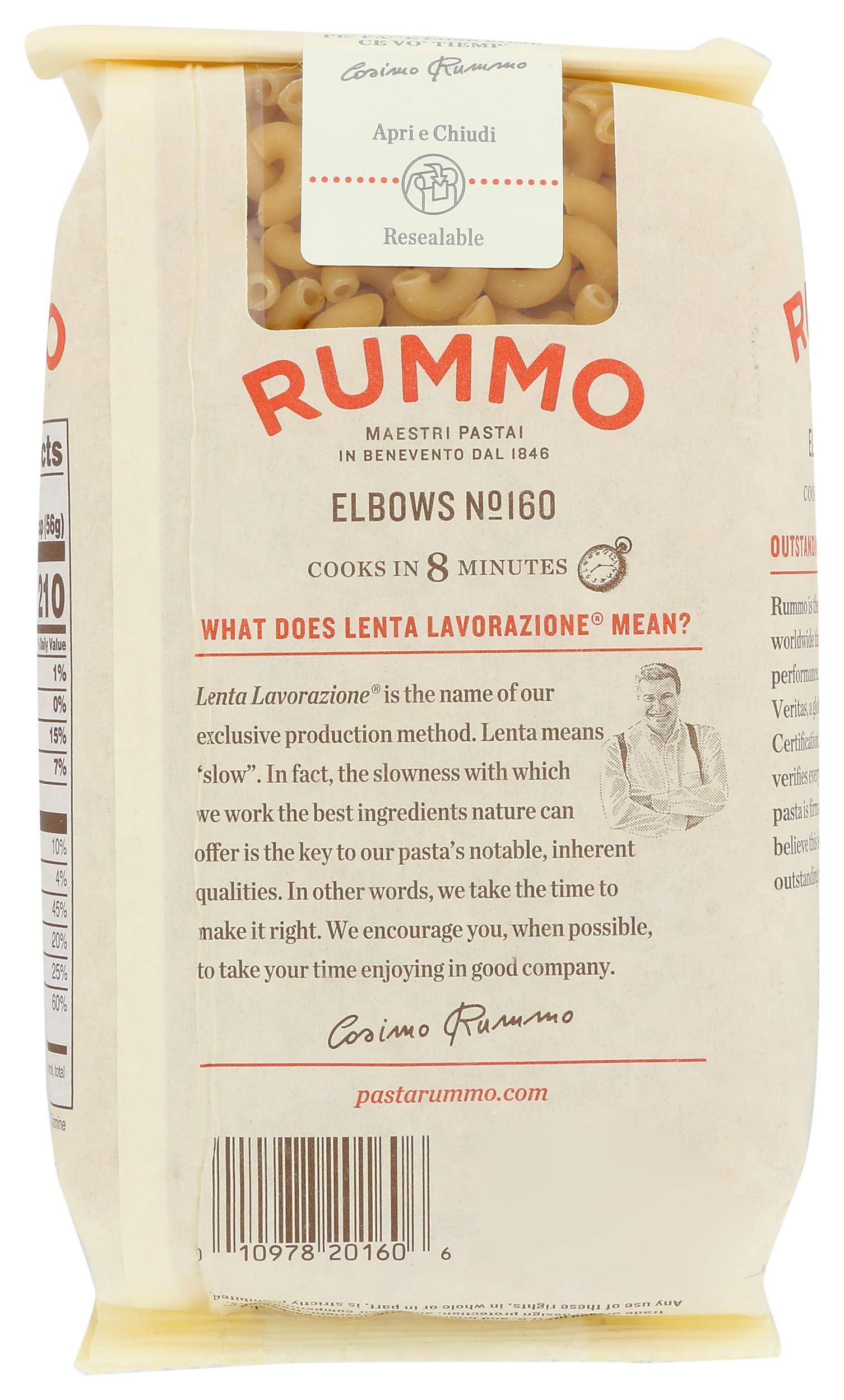 Rummo Rummo Elbows Pasta N.160 - Elbow Macaroni Pasta Noodles, Elbow Noodles, Durum Wheat Pasta, Italian Pasta, Dry Pasta - 16 Ounce (Pack of 1)