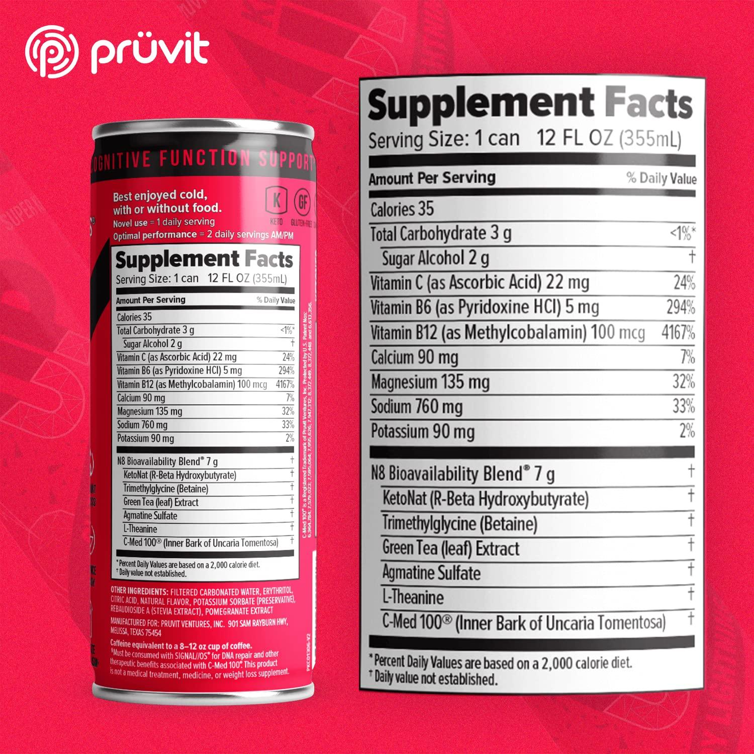 PRVIT The Cherry Lightning Keto//Up Drink Ready-to-Drink Ketones for Focus for Men and Women - 12 Pack