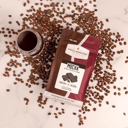 Fresh Roasted Coffee Fresh Roasted Coffee, Mocha Flavored Coffee, 12 oz, Medium Roast, Kosher, Whole Bean