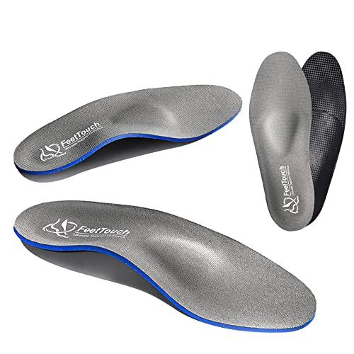 FEETTOUCH FeetTouch Strong Arch Support Orthotics for Metatarsalgia Morton\'s Neuroma,Ball of Foot Pain Relief Inserts Plantar Fasciitis Flat Feet with Poron Heel Cushion Grey