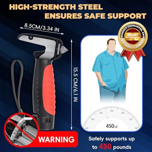 JFMkaer 4 in 1 Car Handle Assist for Elderly Car Door Handle - Multifunction Car Transfer Aid - Help Elderly Get Out of Car, Auto Cane Portable Vehicle Support Handle for Seniors, Handicapped, Max 450 Pounds