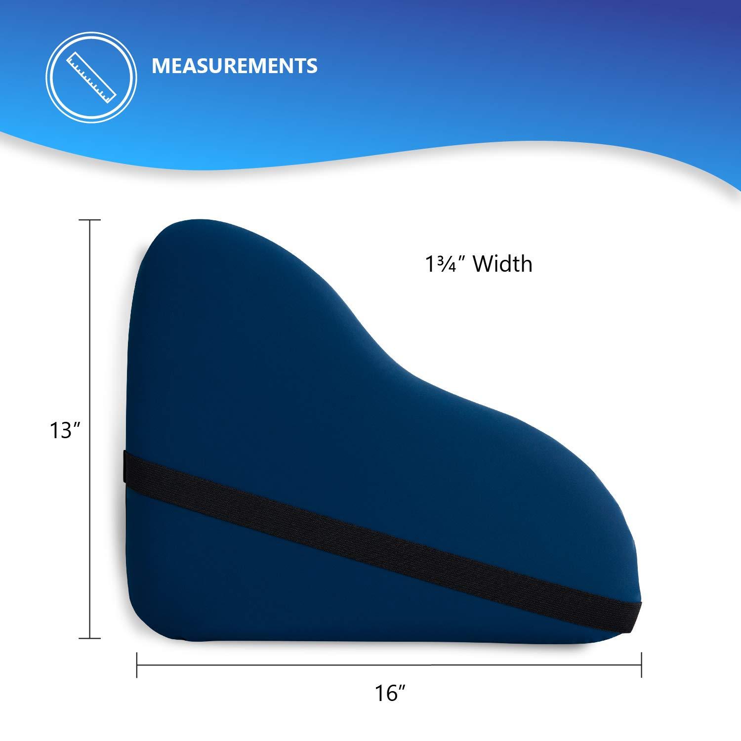 NYOrtho NYOrtho Wheelchair Lateral Support - L-Shape Padded Lateral Support Cushion with High-Performance Stretch Fabric Cover and Reversible Elastic Bands - Contoured Wheelchair Cushion for Better Posture