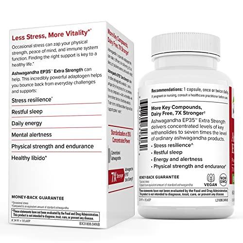 Terry Naturally Terry Naturally Ashwagandha EP35 Extra Strength - 60 Capsules - Powerful Adaptogen - Non-GMO, Vegan - 60 Servings