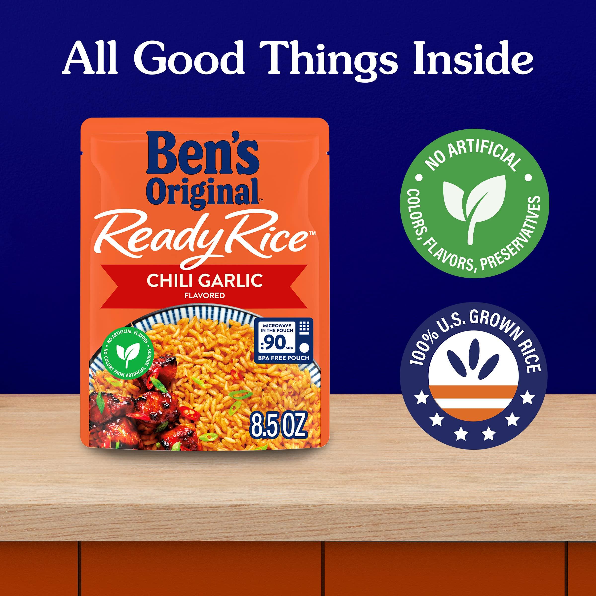 BEN\'S ORIGINAL BEN\'S ORIGINAL Ready Rice Chili Garlic Flavored Rice, Easy Dinner Side, 8.5 oz Pouch