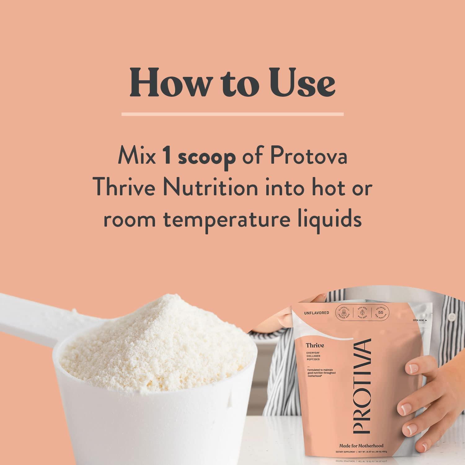 PROTIVA PROTIVA Thrive Collagen Powder for Women - 16 oz (450 g) Unflavored Everyday Collagen Peptide Powder Clinically Proven Safe for Pregnancy and Breastfeeding, May Help Reduce Stretch Marks