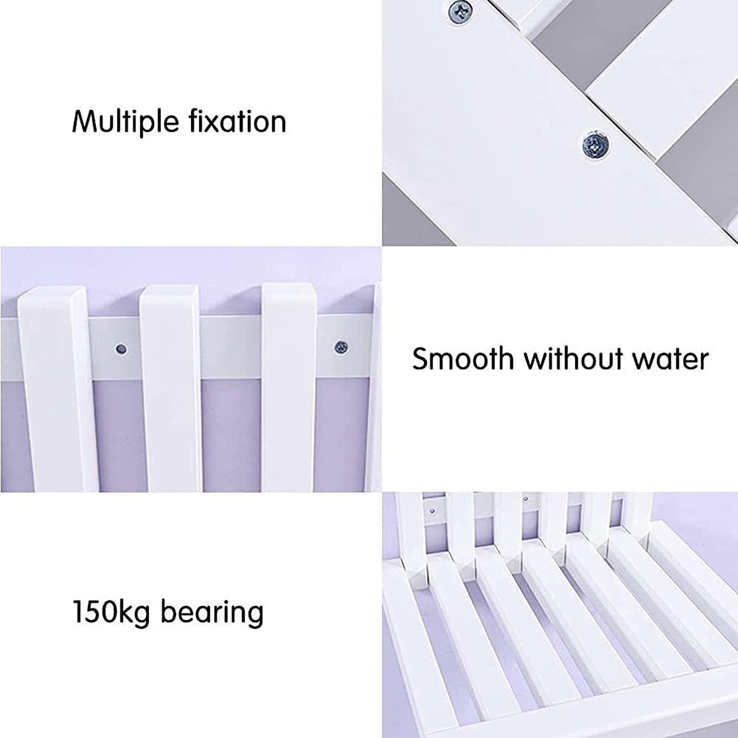 YOODODO YOODODO Wall Mounted Folding Chair, for Entryway Hall Kitchen Bathroom Shower Seats Invisible Fold Up Shower Stool Shower Chair (Color : Log Color, Size : 32 * 26cm)