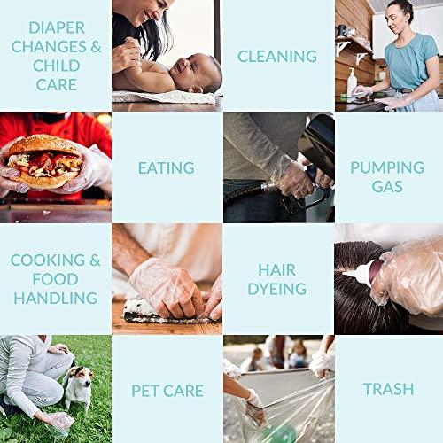 Eco Gloves Eco Gloves Plant-Based Eco-Friendly Compostable Disposable Gloves for Food Prep, Cooking, Serving, Beauty Salons, Arts & Craft, Household Cleaning | 100-Count | Clear (Small)